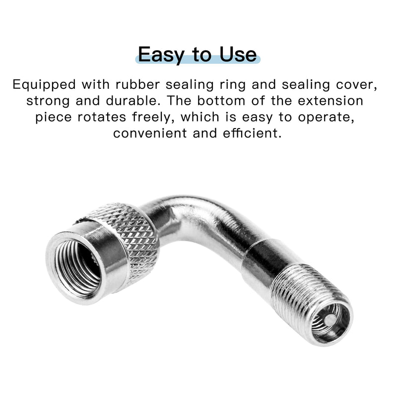 6-Pack Valve Stem Extenders, Mellbree 45 Degree 90 Degree 135 Degree Schrader Tire Valve Extension Compatible for Dual Wheels Passenger Cars, RV, Stroller, Bicycles, Motorcycles and Trailers