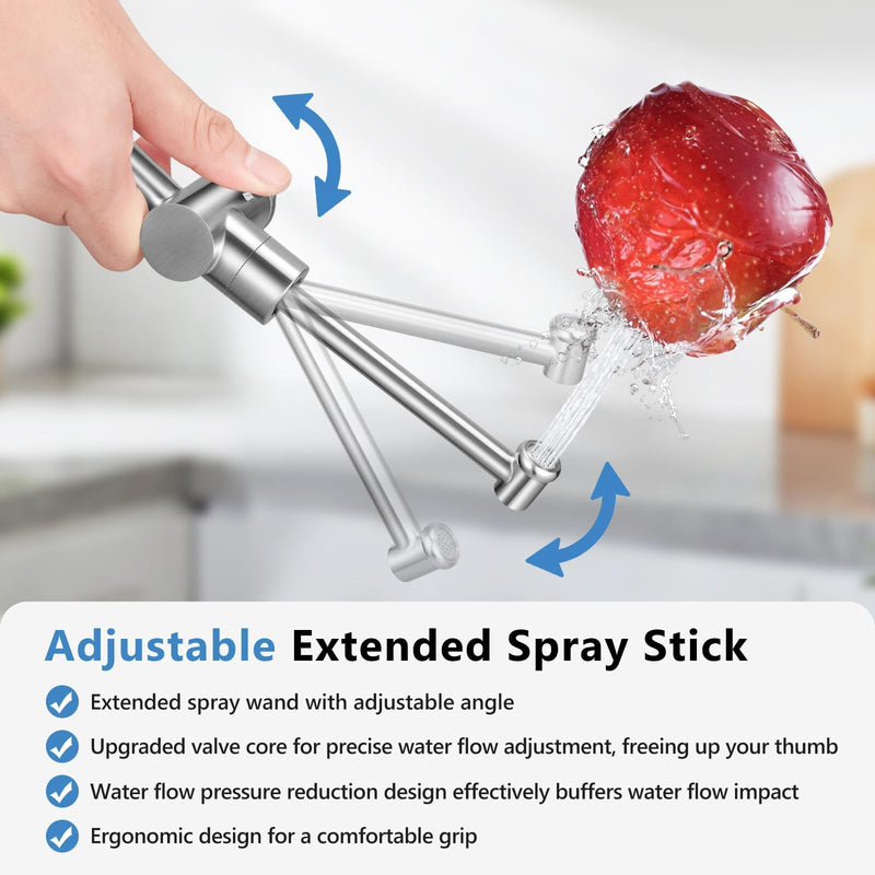 SPACEREST Handheld Bidet Sprayer for Toilet, Leak-Proof Stainless Steel Bidet Attachment for Toilet, Adjustable Spray Angle & Water Pressure, Toilet Sprayer for Personal Care, Postpartum (Silver) sliver