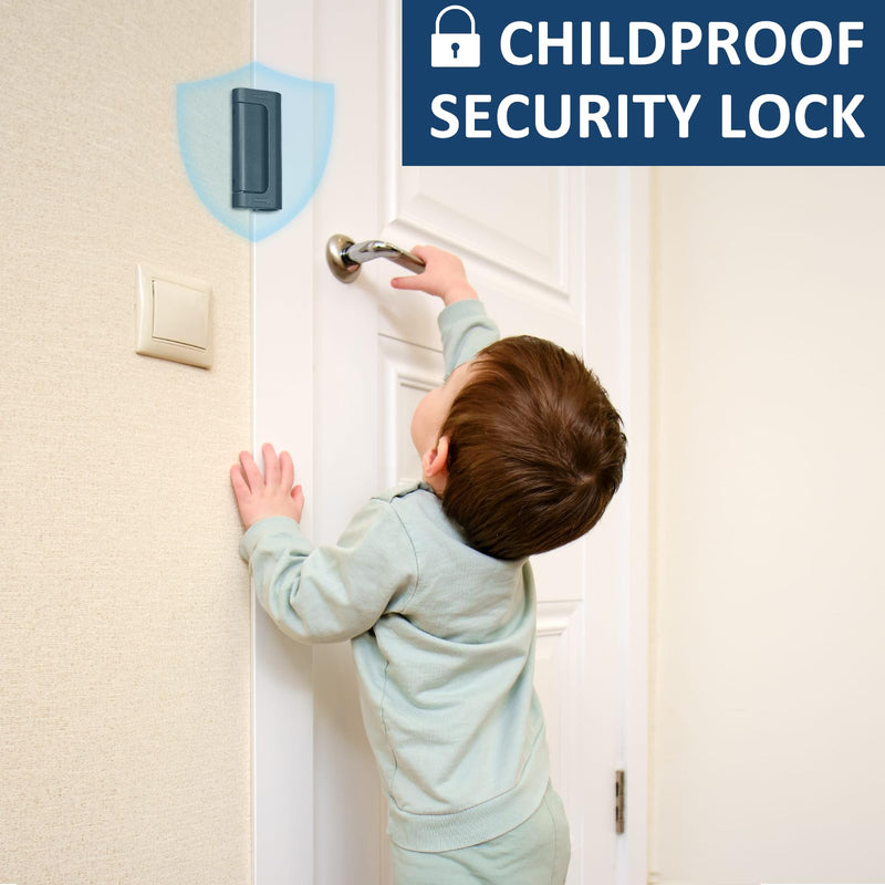 6 Pieces Home Security Door Reinforcement Lock, Door Locks for Kids Safety Front Door, Child Proof Door Lock Latch from Inside, Withstand 800lbs of Force Prevent Unauthorized Entry, Black 6