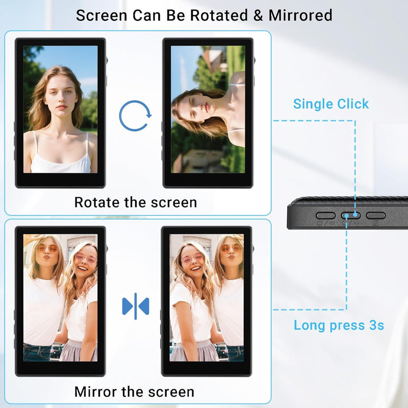 Magnetic Phone Selfie Monitor for iPhone 16 15 14 13 12, Wireless Screen Back Camera Monitor with Shutter & Zoom & Front/Rear Camera Switch for Vlog Photo Live Stream