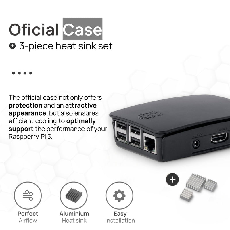 Raspberry Pi 3 B Starter Kit | Power Supply | Case | 64GB Edition | HDMI Cable 1m | USB Card Reader | Heat Sink | Raspberry Pi 3 B 1GB RAM