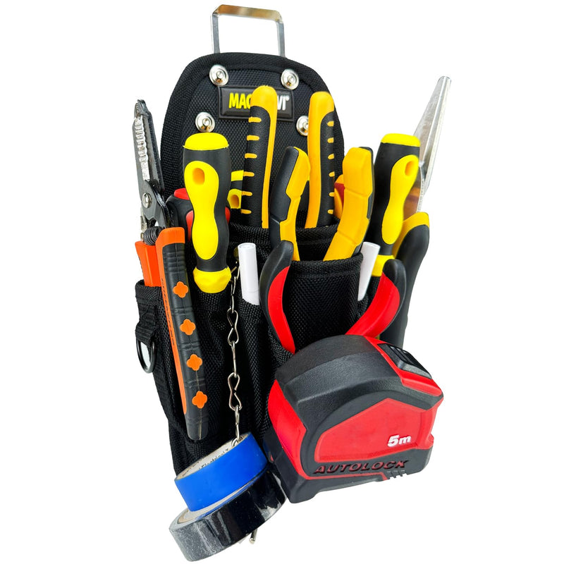 [MAGG HEVI] Tool Pouch with Belt Clip, Quickly Attach and Release from Tool Belts, Utility Tool Organizer Pouch for Electrician, Carpenter, Construction, Technician