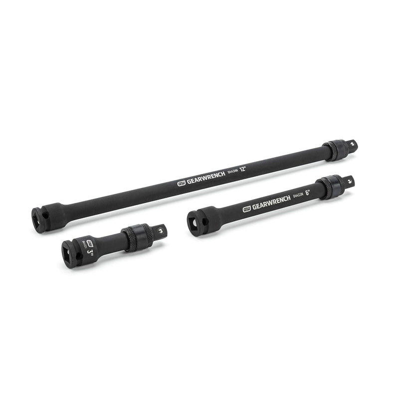 GEARWRENCH 3 Pc. 3/8" Drive Impact Locking Extension Set 3", 6" & 12" - 84927N One Size