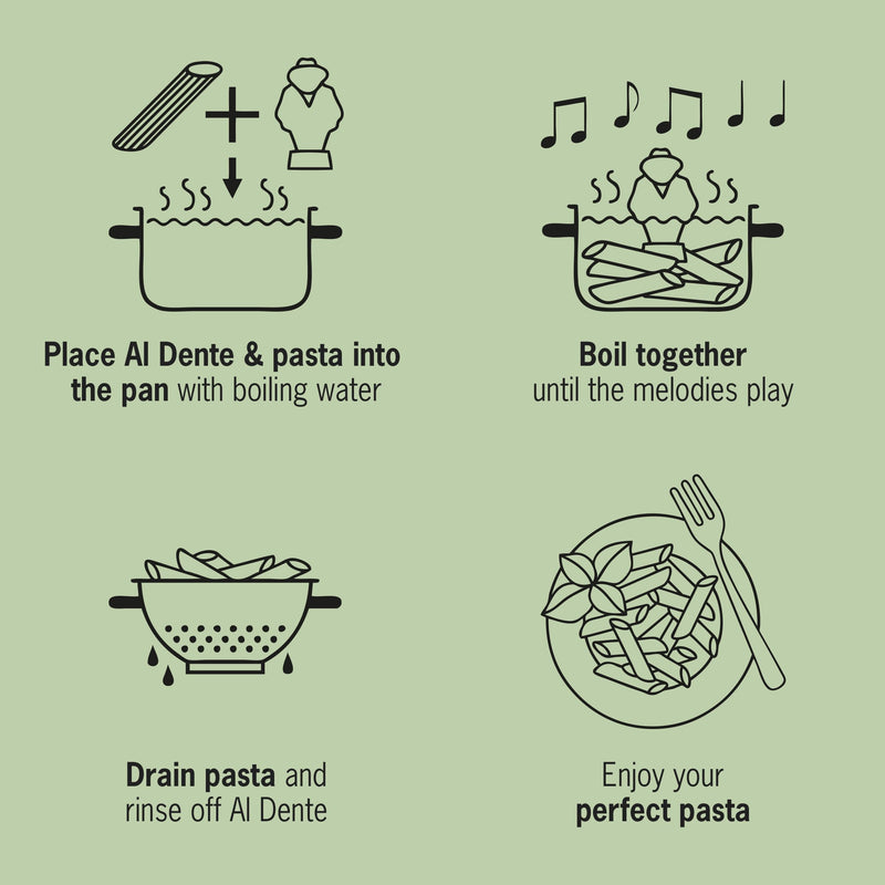 Al Dente Red - The Singing Floating Pasta Timer: Will Sing Different Tunes When Pasta is Ready at 3, 7, 9, and 11 Minutes, to be Boiled with Any Pasta in The Pot, Floats in Cold & Hot Boiling Water