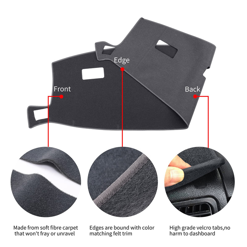 Dashboard Cover Dash Cover Mat Compatible with Dodge Ram 1500 2002-2005,2500/3500 2003-2005(Gray) Gray 02-05 Dodge Ram