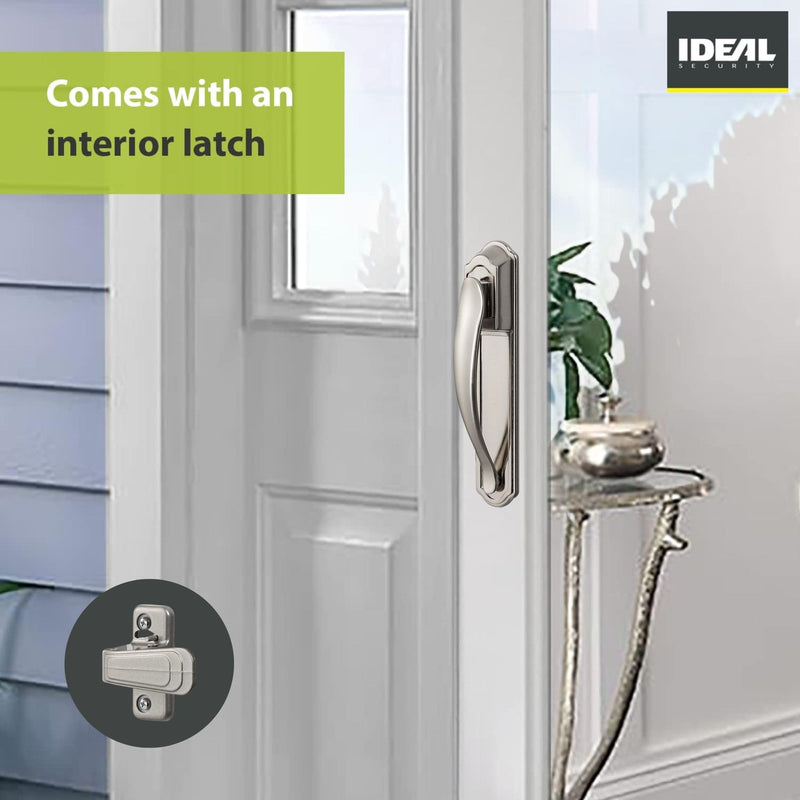 Ideal Security DX Pull Handle Replacement Set for Storm Door and Screen Door, Satin Silver