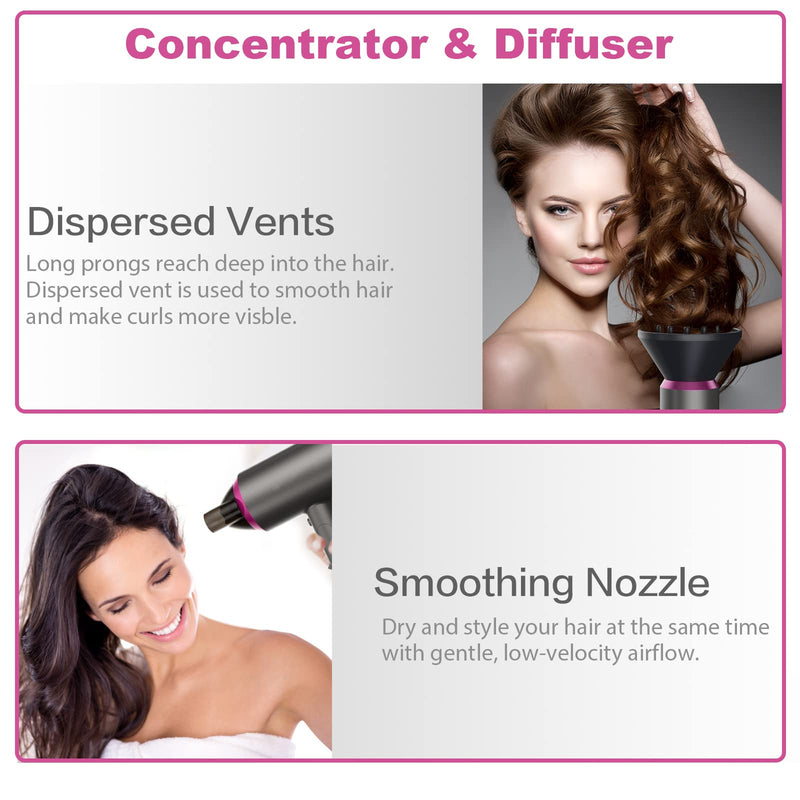  [AUSTRALIA] - Travel Hair Dryer with Diffuser, Professional Hairdryer Low Noise Lightweight Blow Dryer for Curly Hair Concentrator with 2 Speed, Heat and Cool Setting for Women Men Home Salon Gift
