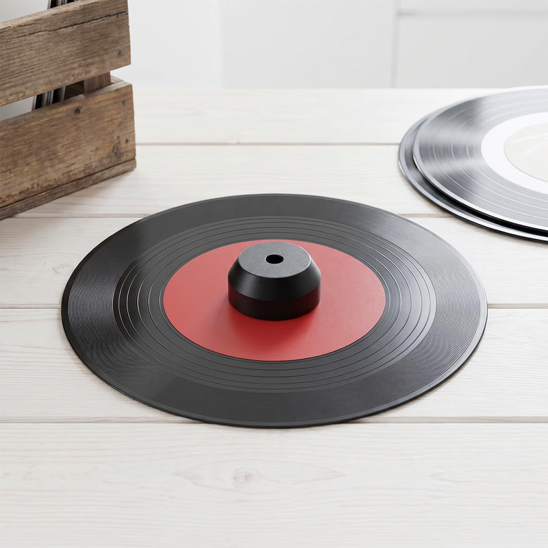 45 RPM Adapter, 45 Record Adapter Solid Aluminum 7 Inch | Vinyl Record Dome 45 Adapter for Record Player (Black)