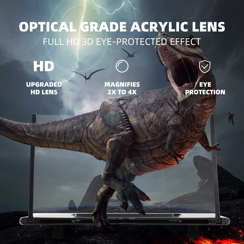 Screen Magnifier for Cell Phone, 16" Phone Magnifying Screen 2023 Upgraded HD 3D Phone Screen Amplifier Phone Stand with Screen Enlarger Compatible with All Smartphones for Movies Videos Gaming 16 Inch