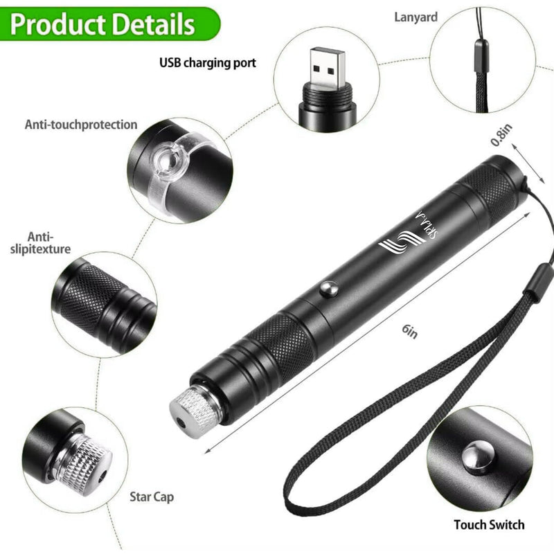 Green USB Rechargeable Presentation Pointer – Perfect for Presentations, Classroom, and Conference Use