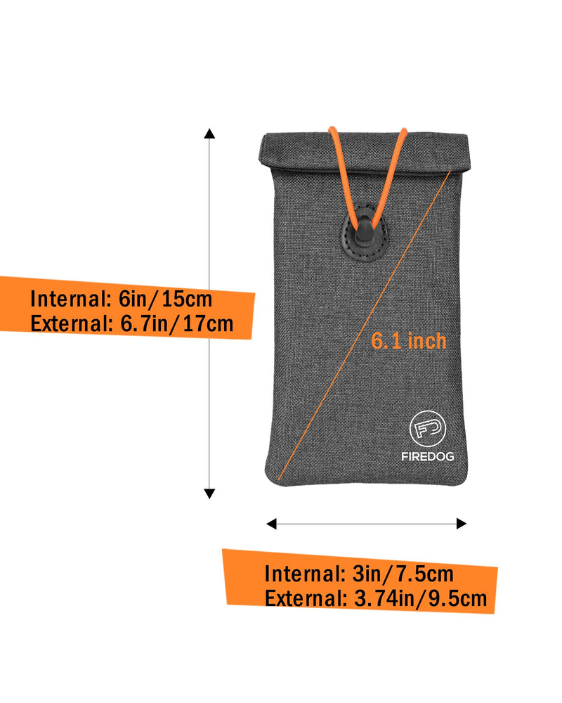 FIREDOG Faraday Pouch for Car Keys and Smartphone, Key Signal Blocking Bag, Cell Phone Keyless Entry Fob Signal Blocking Bag Grey