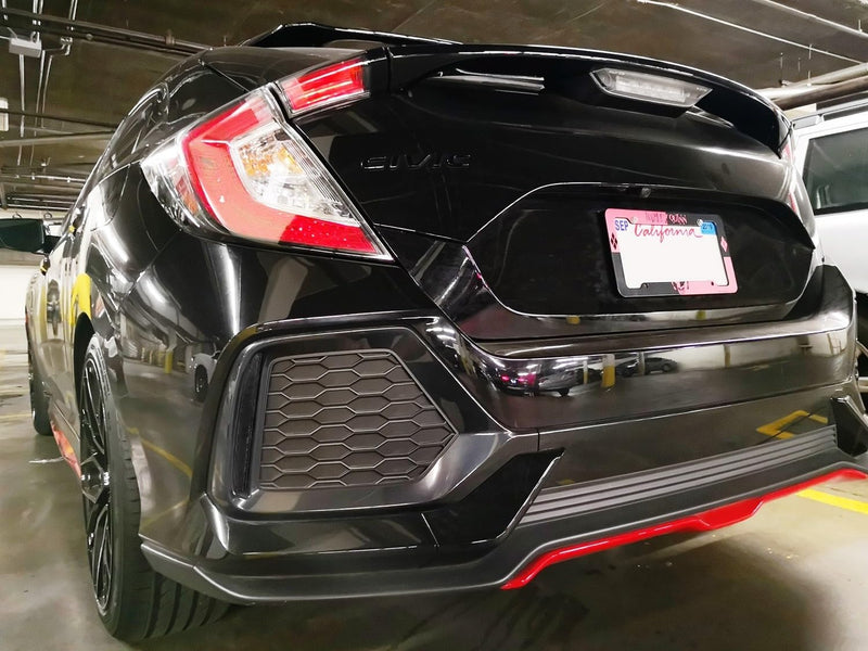 iJDMTOY Smoked Rear Bumper Reflector Lens Replacement Compatible With 2017-21 Honda Civic Hatchback, SI or Type-R Sedan, OE-Spec LH RH Assembly Smoked Lens