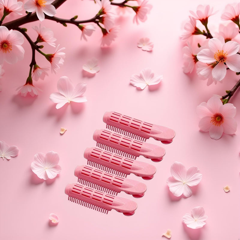5Pcs Pink Volumizing Hair Root Clip Natural Fluffy Hair Root Clip,Volume Curler Diy Curler Fluffy Clamps Rollers,Rollers,Styling Tools and Appliances for Women,Hairs Brushes
