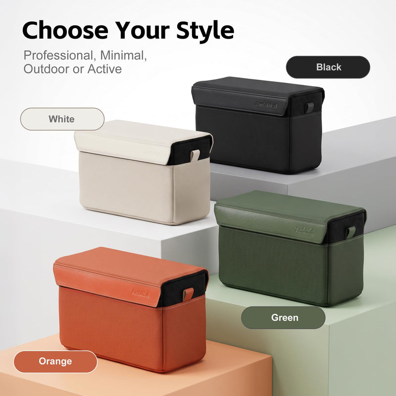 AMBITFUL D1 Cube Camera Insert, Medium/Large Padded Organizer with Dividers for Mirrorless DSLR, Black/Apricot (Green, M (5.2L)) Green M (5.2L)