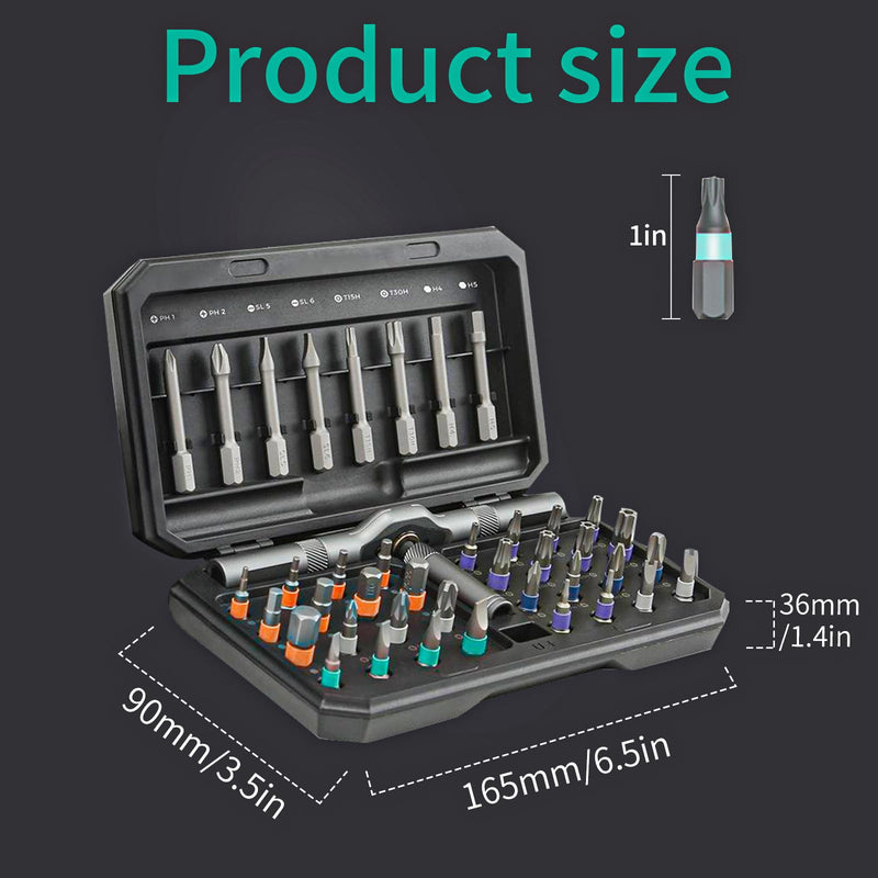 42 in 1 Magnetic Screwdriver Set, DIY Ratchet Screwdriver Set with Detachable Handle, Portable Compact Repair Tool Kit for Furniture Laptop Electronicsv Bicycle 42 in 1 Screwdriver Set