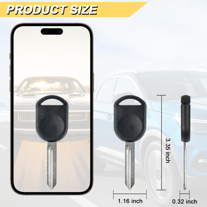 80 BIT Transponder Ignition Car Key, 4D-63 H84 H85 H92 Replacement for Ford F-Series Expedition Escape Explorer Focus Mustang Ranger Taurus, New Uncut, 2Pcs