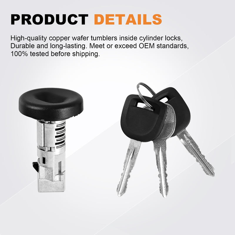 924-796 Ignition Lock Cylinder W/2 Chip keys With On-Board Programming For 2007-2014 Chevy Silverado1500 2500 3500 Suburban Tahoe Avalanche, GMC Sierra Yukon Denali,Express Savana 08-14,Cadillac&Buick