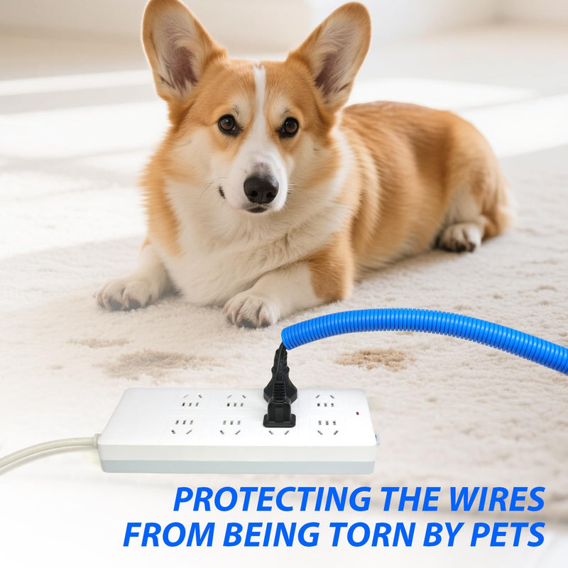 Split Wire Loom, 20ft Cable Sleeve, Flexible Cable Management Sleeve Cord Protectors from Pets No Chew for Home Office Automotive Industry (Blue, 1") Blue 1"