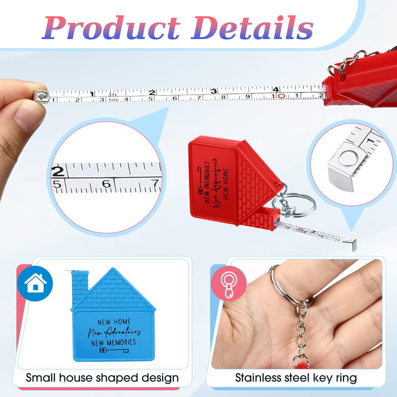 Ecation Home Shape Tape Measure Keychains (1m/3ft) - Summer Party Favors, Gifts for New Home, Birthday, BBQ & Pool Parties 30