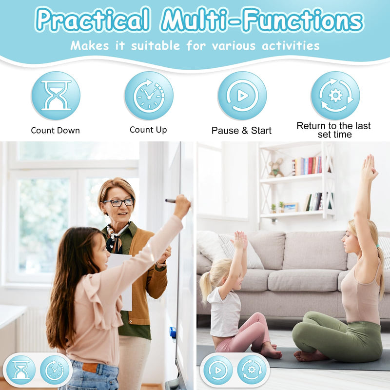 Visual Timer, 99 Minute Digital Kitchen Desk Timer for Office Supplies Home Productivity Management Tool Countdown Count Up, White 1