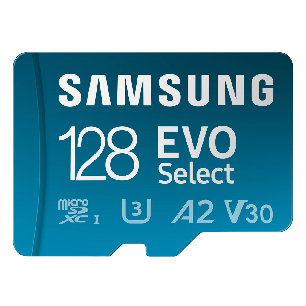 SAMSUNG EVO Select MicroSD Memory Card + Adapter, 128GB microSDXC, Speeds Up to 160 MB/s, UHS-I, C10, U3, V10, A2, Upgrade Storage for Phones, Tablets, Nintendo-Switch, MB-ME128SA/AM New Generation - up to 160 MB/s