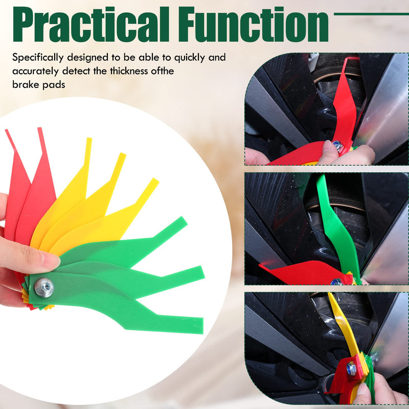 Tire Tread Depth Gauge Brake Lining Gauge Set Color Coded Tire Brake Lining Thickness Automotive Pad Measure Ruler Tool(30 Pcs) 30