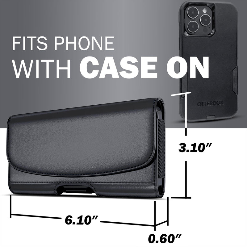 Cell Phone Case for Samsung Galaxy S26 S25 S24 S23 S22 S21 5G | Premium Holster with Belt Clip for Men, ID Card Magnetic Pouch, Black