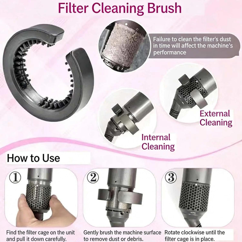 Accessory Filter Cleaning Brush, Compatible with Dyson Airwrap Attachments Cleaning Brush (HS01, HS05) - Gentle Accessory, Part No. 969760-01 Replacement, Grey