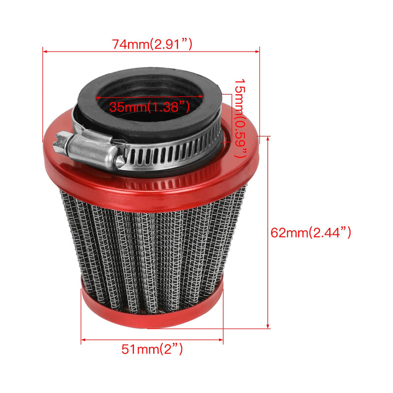 YOXUFA PZ19 Carburetor Carb Cable Choke for TaoTao Baja Kazuma Loncin Sunl Peace Sports Kayo Fox SSR Lazer 6 Kandi 50 70 90 110 125cc Chinese 4 Wheeler ATV Quad Pit Dirt Bike Go Kart Cart Moped Parts red
