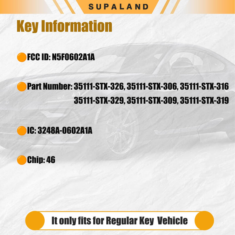 SUPALAND Key Fob Replacement Fits for Acura MDX RDX 2007-2013 Car Keyless Entry Remote Control Flip Key N5F0602A1A 35111-STX-326 4 Button (Set of 2)