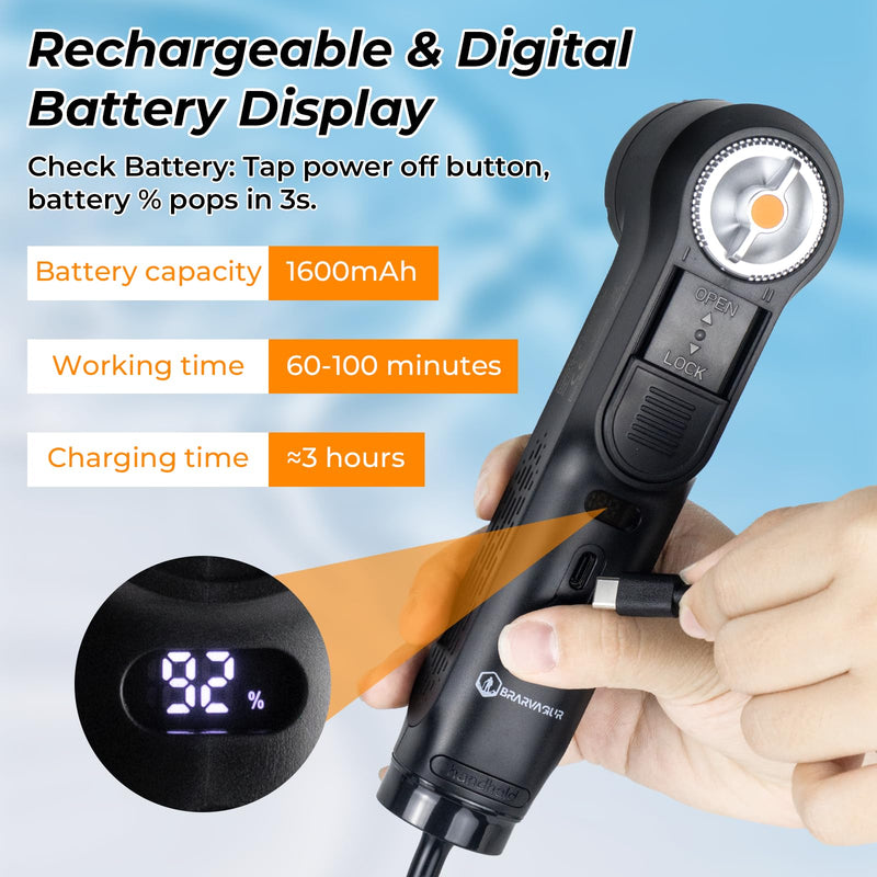 Portable Bidet for Travel, 1600mAh Electric Handheld Bidet with 2.5L Tank Black