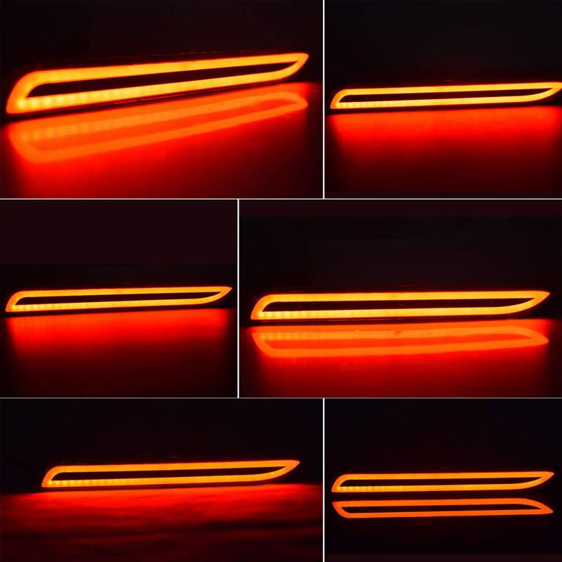PGONE Red LED Rear Bumper Reflectors Fog Brake Tail Light sequential turn signal Lamps Accessories Kit For Toyota Rav4 Camry Sienna Matrix Venza Avalon Lexus RC250 RC350 IS-F GX470 RX300 Rx500