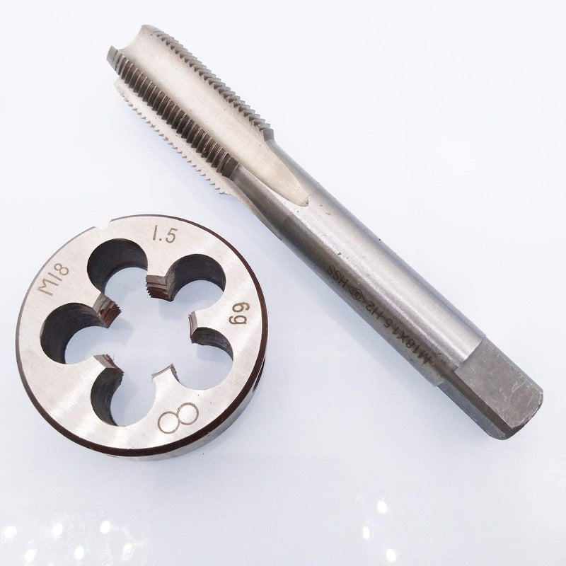 HSS M18 x 1.5mm Tap and M18 x 1.5mm Die Metric Thread Right Hand