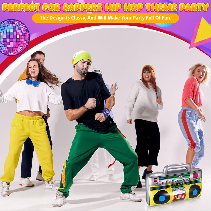 meekoo 10 Pcs Inflatable Boombox Party Decorations, Radio Props Disco | 16.5 Inch 80s 90s Hip Hop Theme Props, Retro Radio Costume Accessories, Rapper Supplies for Photography Backdrop Decor
