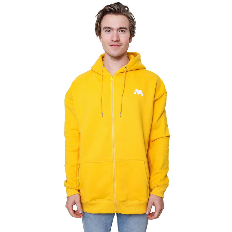 Dialysis Hoodie with Arm Zipper, Warm Adaptive Jacket Sweatshirts for Hemodialysis, Infusion & Chemo Treatments Medium Yellow