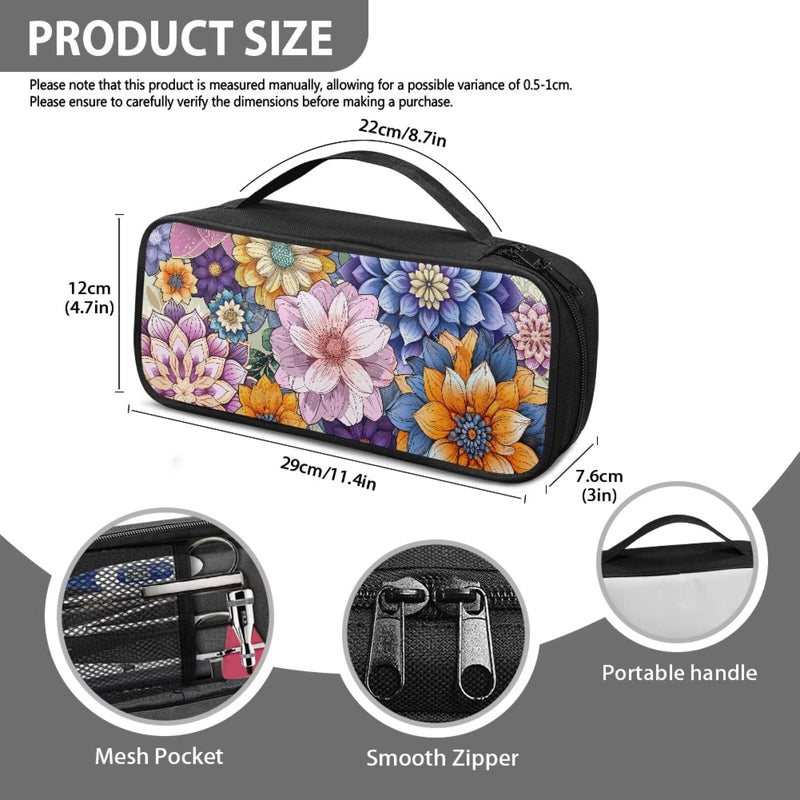 Boho Flower Stethoscope Carrying Case Large Stethoscope Holderwith Handle Portable Hard Organizer Storage Bag for Nurse Essentials for Work Boho Flower