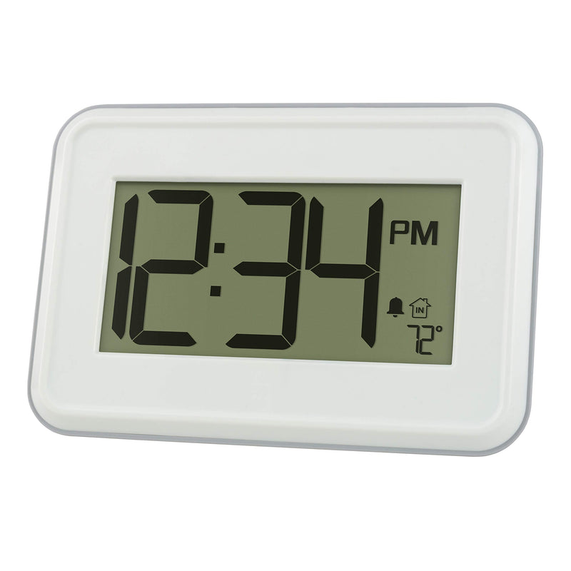 La Crosse Technology 513-113W-INT Digital White Wall Clock with Temperature & Countdown Timer