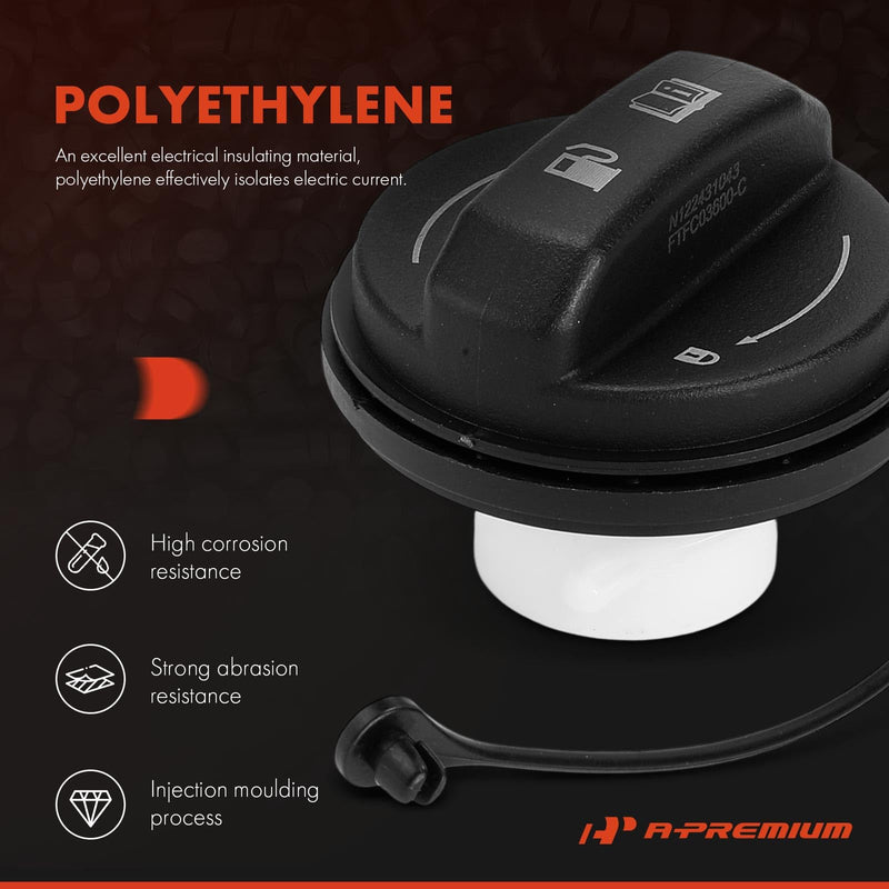 A-Premium Fuel Tank Filler Cap Compatible with Hyundai Elantra, Sonata, Santa Fe, Accent, Tucson, Genesis, Veloster, Kona, Palisade, Ioniq, Azera, Veracruz, Venue, Equus & Kia Soul & Genesis G80