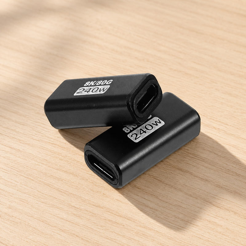 2 PCS USB C Coupler, 80Gbps USB C Female to Female Adapter, 8K@60Hz USBs Adapter Coupler Bidirectional Converter for Laptop, Dock, Tablet