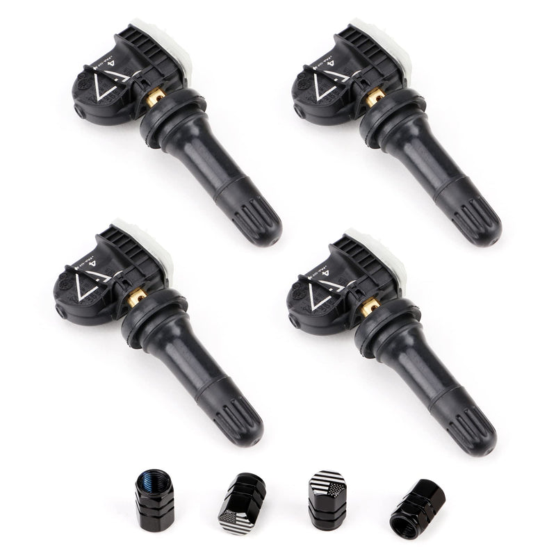 TPMS Tire Pressure Monitoring System Sensor 433MHz GM Preprogrammed 13598773 Replacement Compatible with Chevy Cadillac GMC Buick (4 Packs) 1 4 packs