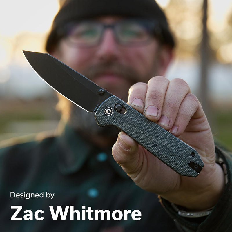 CIVIVI Over Yonder Folding Pocket Knife, Larger Award-Winning Yonder Upgrade, 3.35" 14C28N Blade Micarta Handle, Zac Whitmore Design, EDC Knife for Camping Hiking, Ideal Gift for Men Dad C25027-1 Dark Green