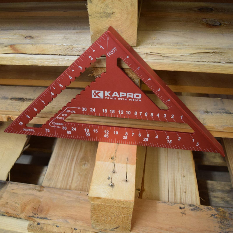 Kapro - 446 High Definition Anodized Rafter Square - Resists Wear and Corrosion - Features Conversion Table and Protractor - Lightweight & Compact Profile - 12 Inch 12" Hi-Def Square