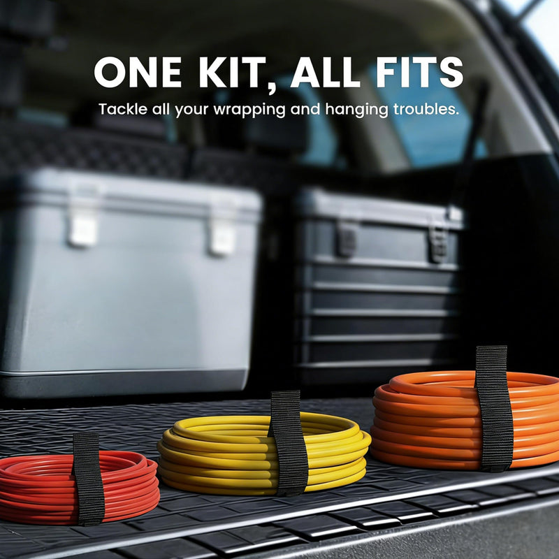 Heavy-Duty Storage Straps 3 PCS, Garage Storage Extension Cord Management Cable Straps for RV Accessories and Shed Organizer (2) 10-in x 1.5-in, (2) 13-in x 2-in, and (2) 17-in x 2-in