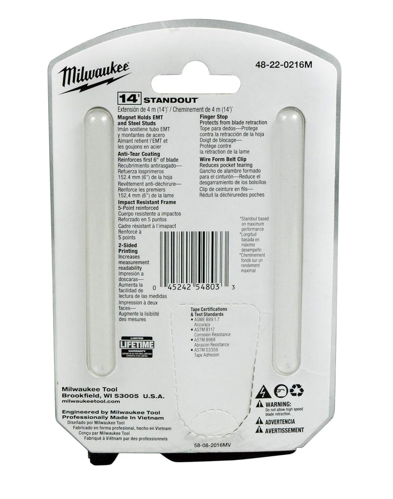 Milwaukee Tape MEAS Wide Blade MAG 16FT 48-22-0216M
