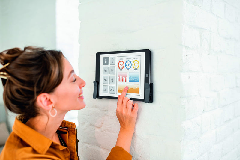 Durable VISIO Clip Universal Tablet Wall Mount - Space-Saving & Secure Tablet and Phone Docking Station - Smart Home Tablet Holder Charger Station - Compatible with Apple & Android Devices 10mm Wall Mount Clamps