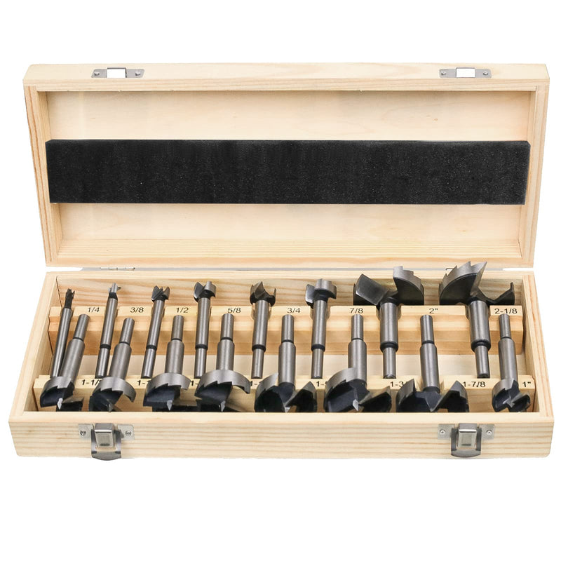 BAIDETS Forstner Bit Set 16Pcs - Forstner Bit Wood Drilling, Forstner Drill Bit with Center Positioning 16 PCS