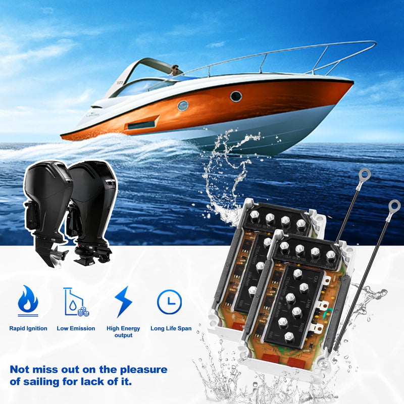 2pcs CDI Module Switch Box Compatible with Mercury Outboard 50hp 60hp 65hp 70hp 75hp 80hp 90hp 105hp 115hp 140hp 150hp 175hp 200hp 220hp Motor Power Pack Replace# 332-7778A12 332-7778A9