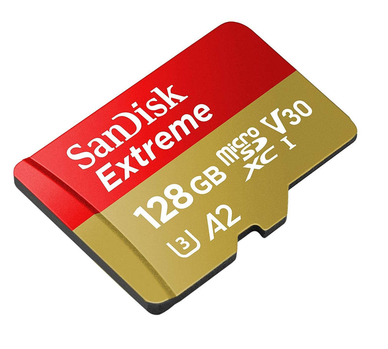SanDisk MicroSDXC 128GB UHS-I Extreme 2 Pack Memory Card SDSQXAA-128G-GN6MN | Works with DJI Osmo Action 6, Pocket 3, Pocket 2, Osmo Nano Bundle with 1 Everything But Stromboli MicroSD & SD Card Reader