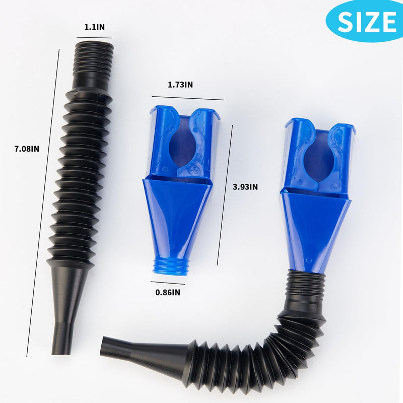 Flexible Draining Tool Snap Funnel,5Pcs Retractable Automotive Fuel Funnel,Universal Plastic Clasp Funnel,Oil Snap for Cars and Motorcycles 5PCS