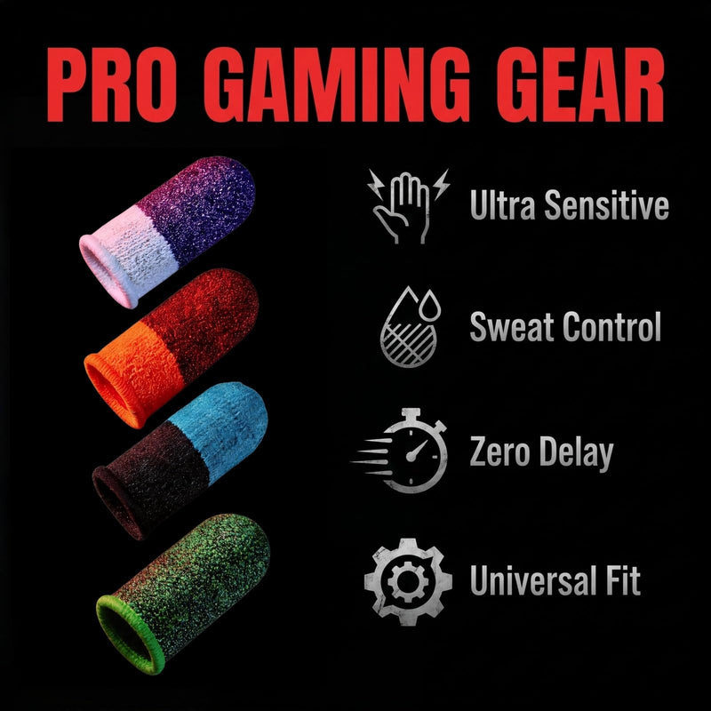 40pc Gaming Finger Sleeves, Esports Grade | 4 Styles, No Break Touch, Anti-Sweat, for FPS/TPS/ACT/MOBA